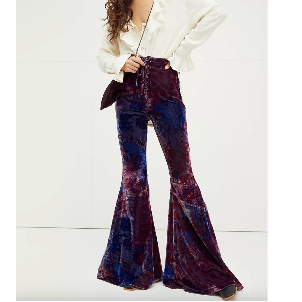 FREE PEOPLE Magic Carpet Ride Velvet Flare Pants